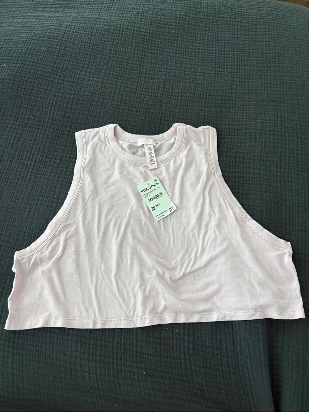SKIMS Light Pink Cropped Muscle Tank Top